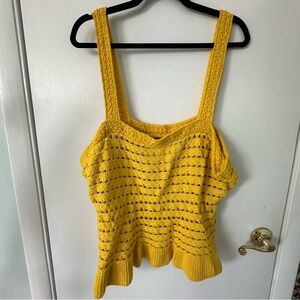 J. Crew | 2X | NWT Yellow Crochet Ruffle Sweater Tank